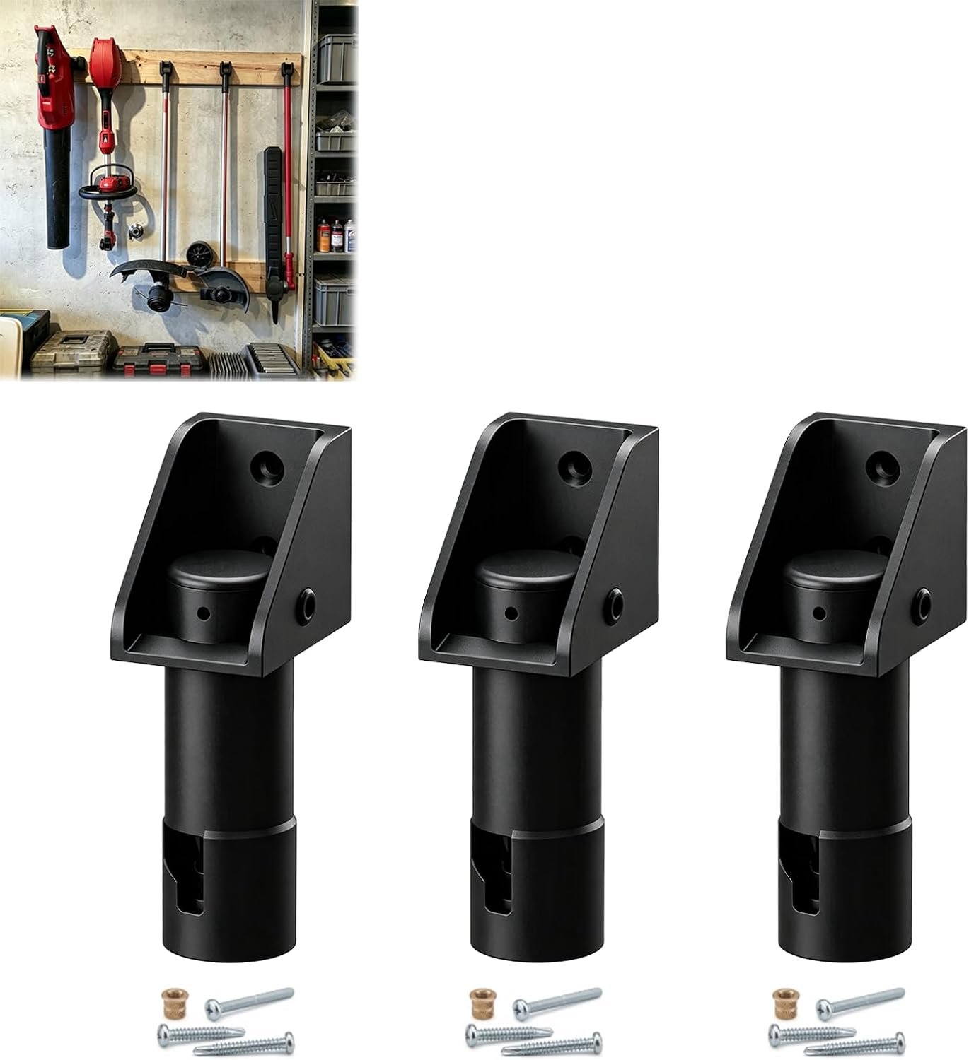 Compatible with Milwaukee QUIK LOK Wall Mount Hanger Tool Holder (Black)