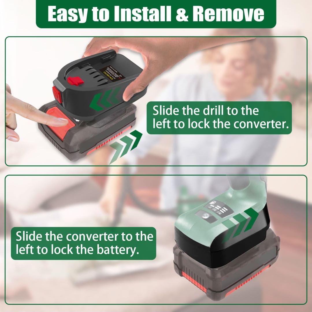 URUN Adattatore per batteria Einhell da 18 V per Bosch PBA, portatile Power Mount per Bosch il Multitool verde, adattatore per batteria Einhell su per utensili Bos.ch 18 V PBA (senza batteria)