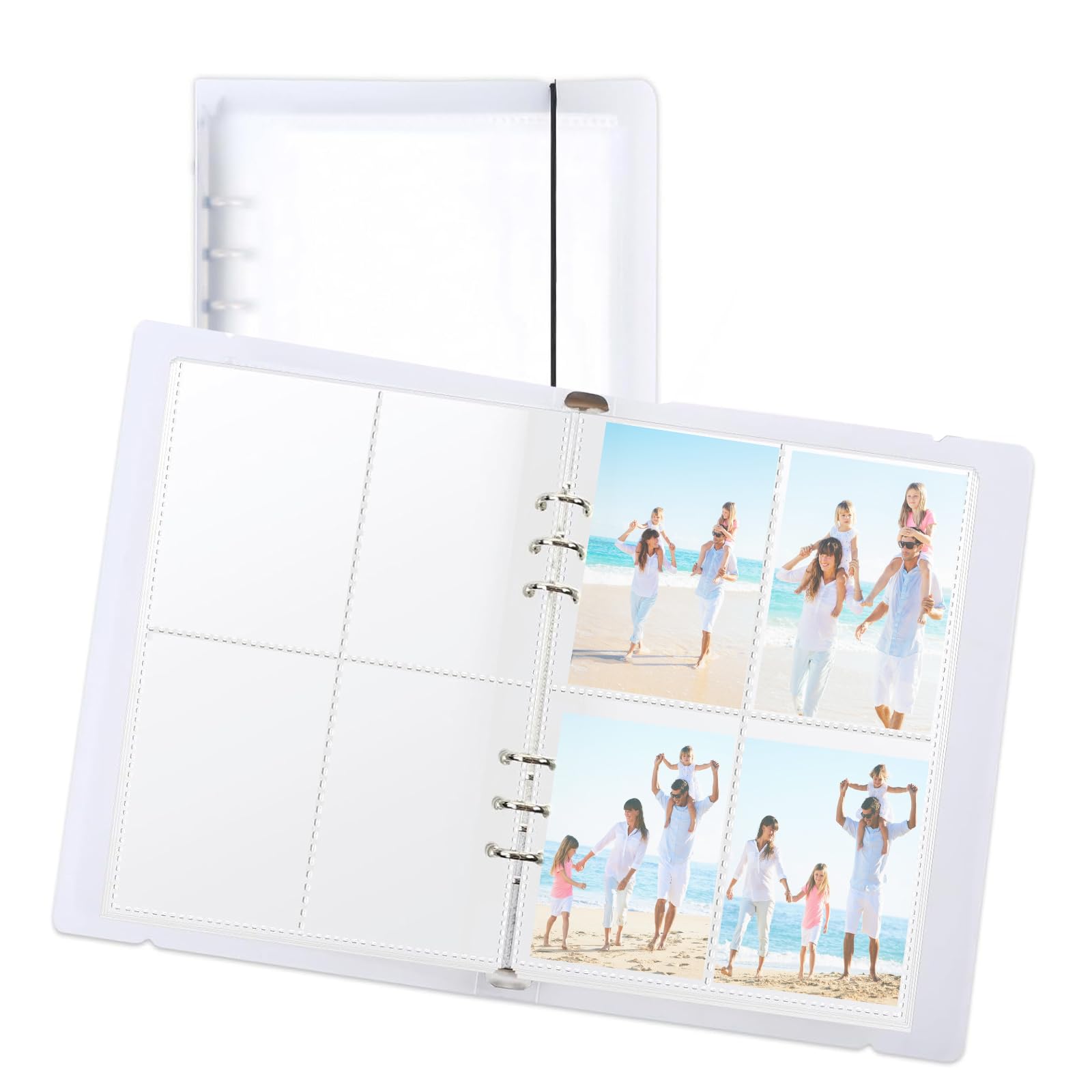 FACATH 50 Piece 6 Ring A5 Binder Inserts, Kpop Photocard Binder, Trading Card Sleeves Pages Baseball, 2.5"x3.7" Standard Size Cards Photocard Game