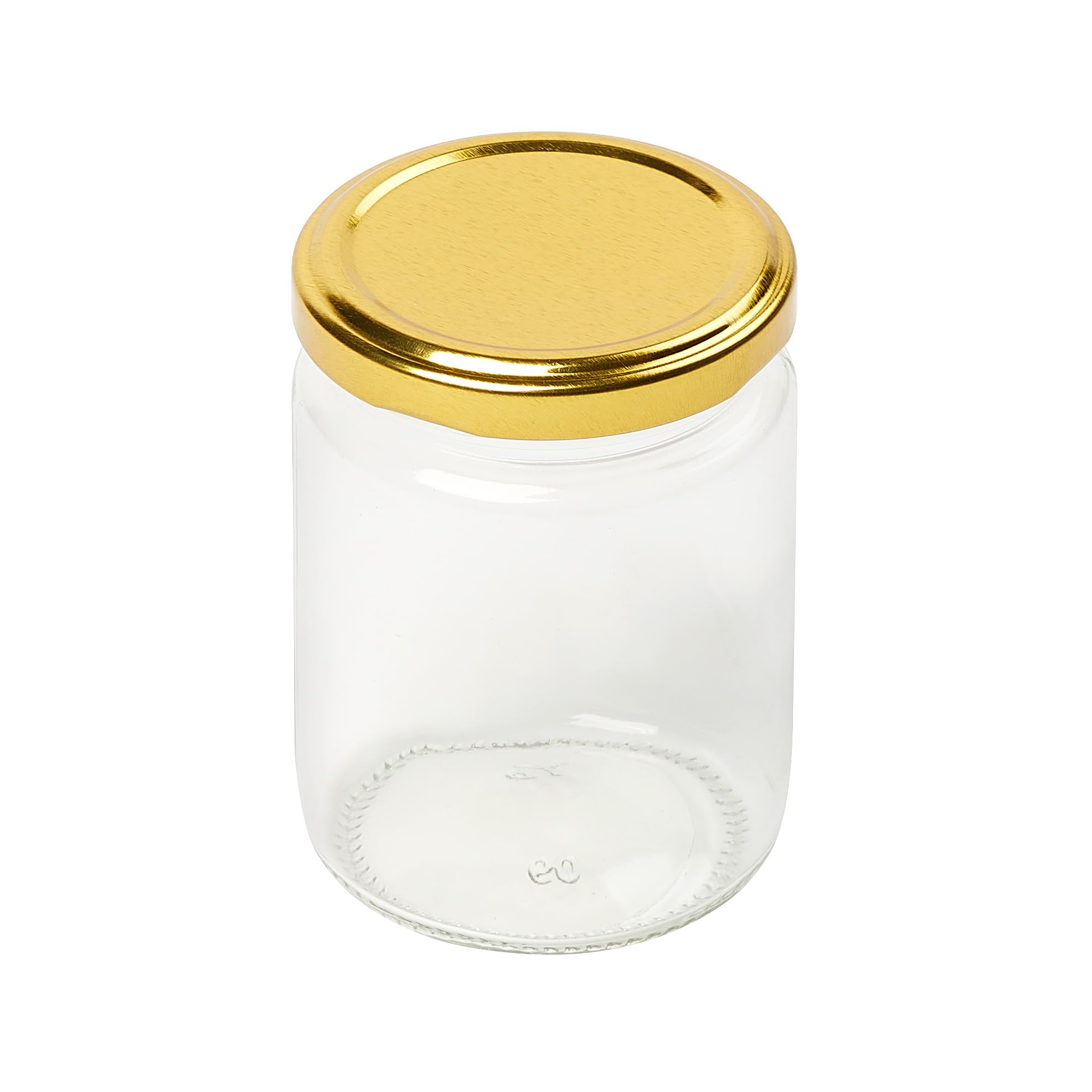 Tala Round Preserving Jar with Gold Screw Lid, 190ml, Perfect for Jam, Honey, Preserves, and Small Storage