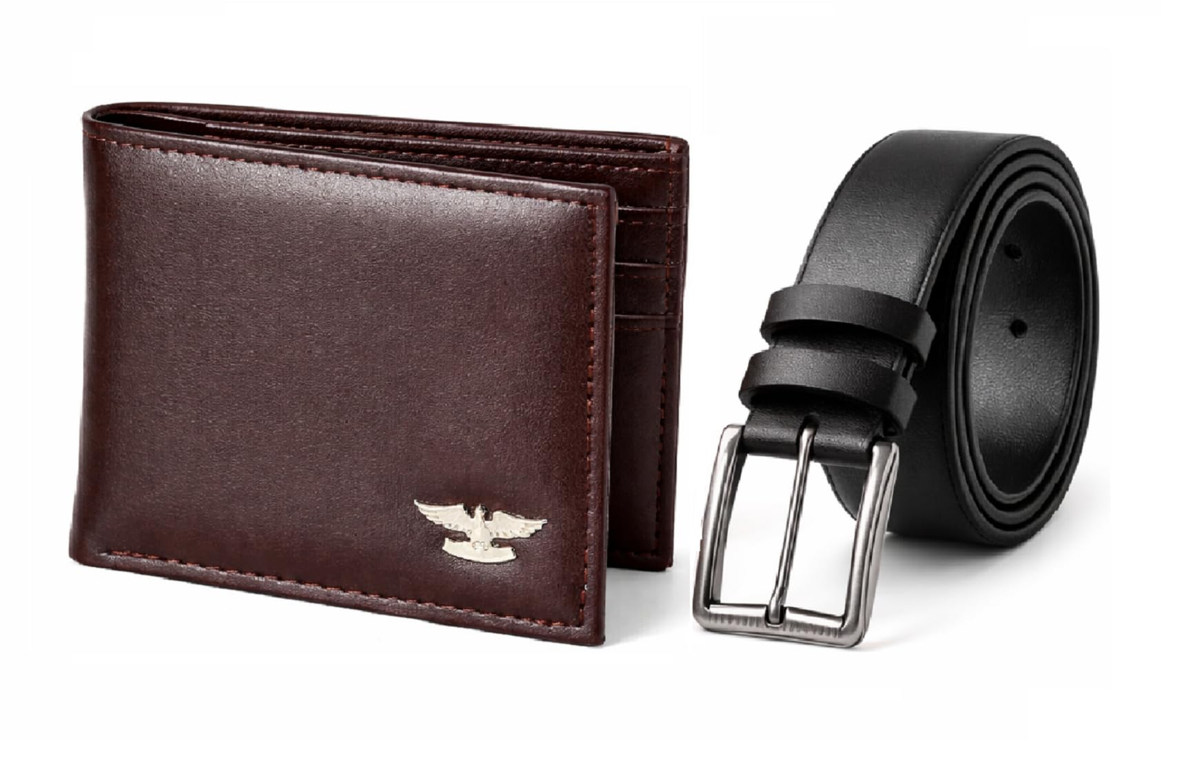 Wallet Belt Combo | Bi-Fold with Multiple Card Slots | PU Material | PU Leather Belt | Gift Set-image-45