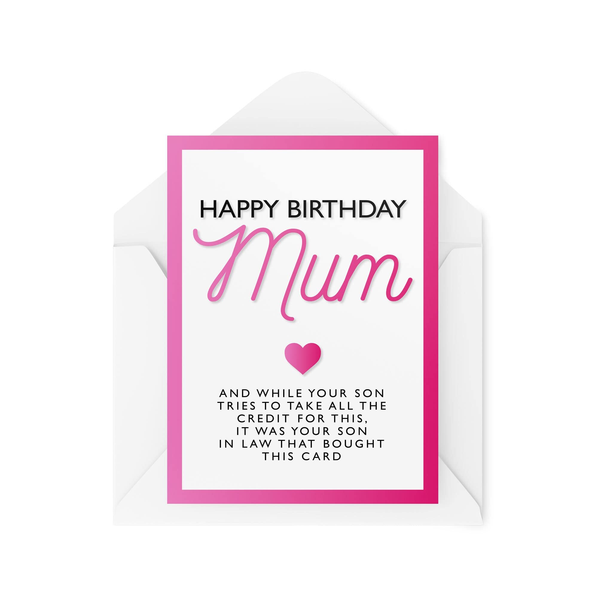 Funny Birthday Cards for Mum, LGBTQ Gay Greeting Card Mums, Your Son in Law Bought This Card Not Your Son, Comedy Humour Joke, CBH219