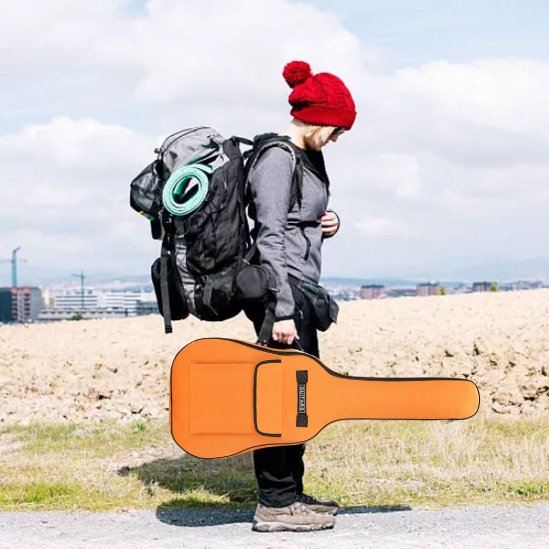 Étui pour Guitare Acoustique Étui de Guitare Sac de Guitare pour 40/41 Pouces 600d Oxford Tissu réglable Guitare Gig Bag Sac à Dos de Guitare Souple étanche avec poignée de piège d'épaule BIG