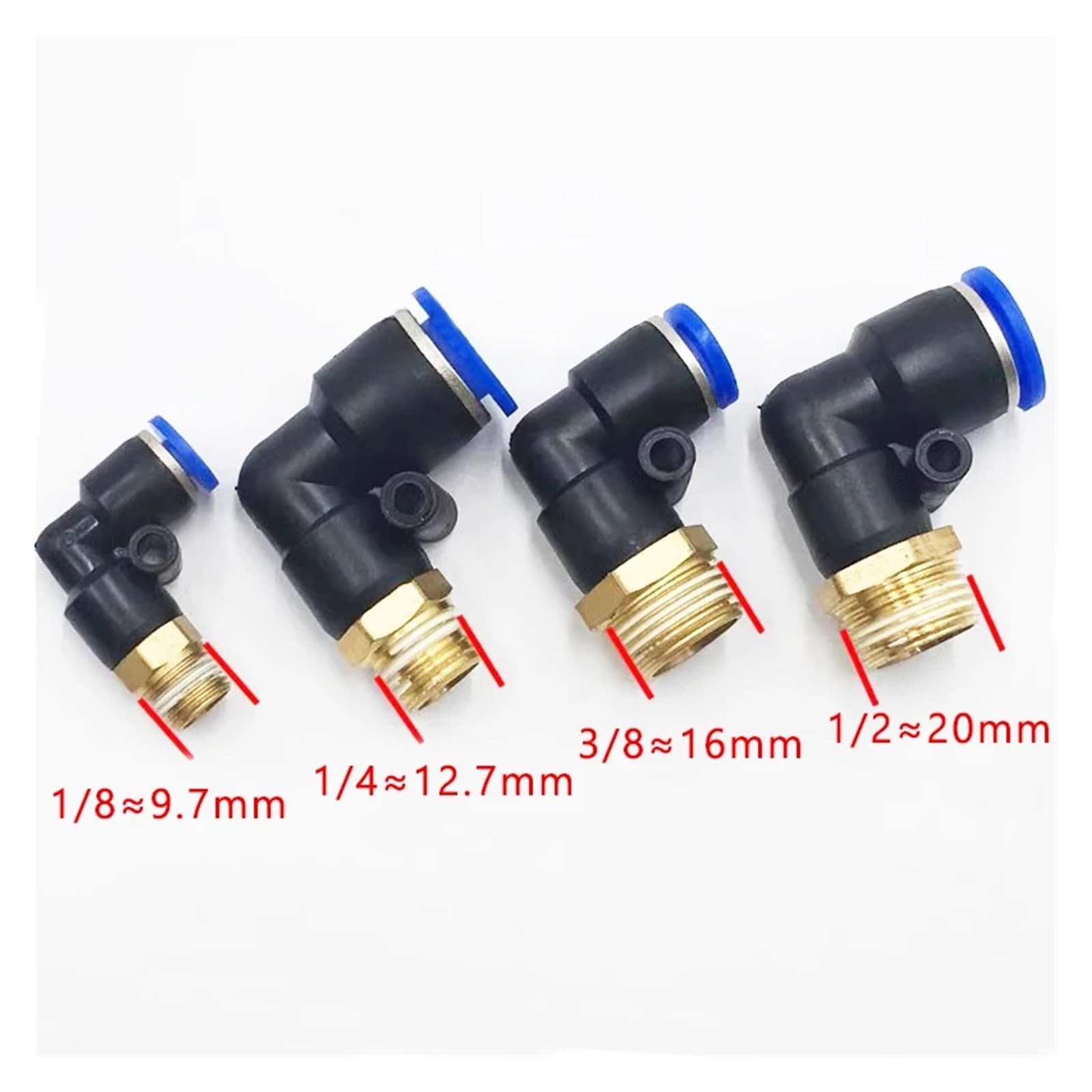 Pneumatische Schlauchverbinder, 5 Stück, 4 mm, 6 mm, 8 mm, 1/8 Zoll, 1/4 Zoll, 3/4 Zoll, 1/2 Zoll, Schnellverbinder (PL (50 Stück)