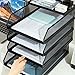 File Rack Stackable Metal Mesh Paper Storage Letter Tray A4 Magazine File Holder Document Sorter Letter Trays