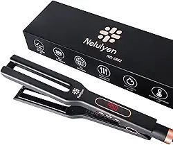 Alisador de cabelo para mulheres, alisador de placa dupla de 4,3 cm de largura, placas flutuantes 3D chapinha plana com temperatura ajustável para todos os tipos de cabelo, aquecimento