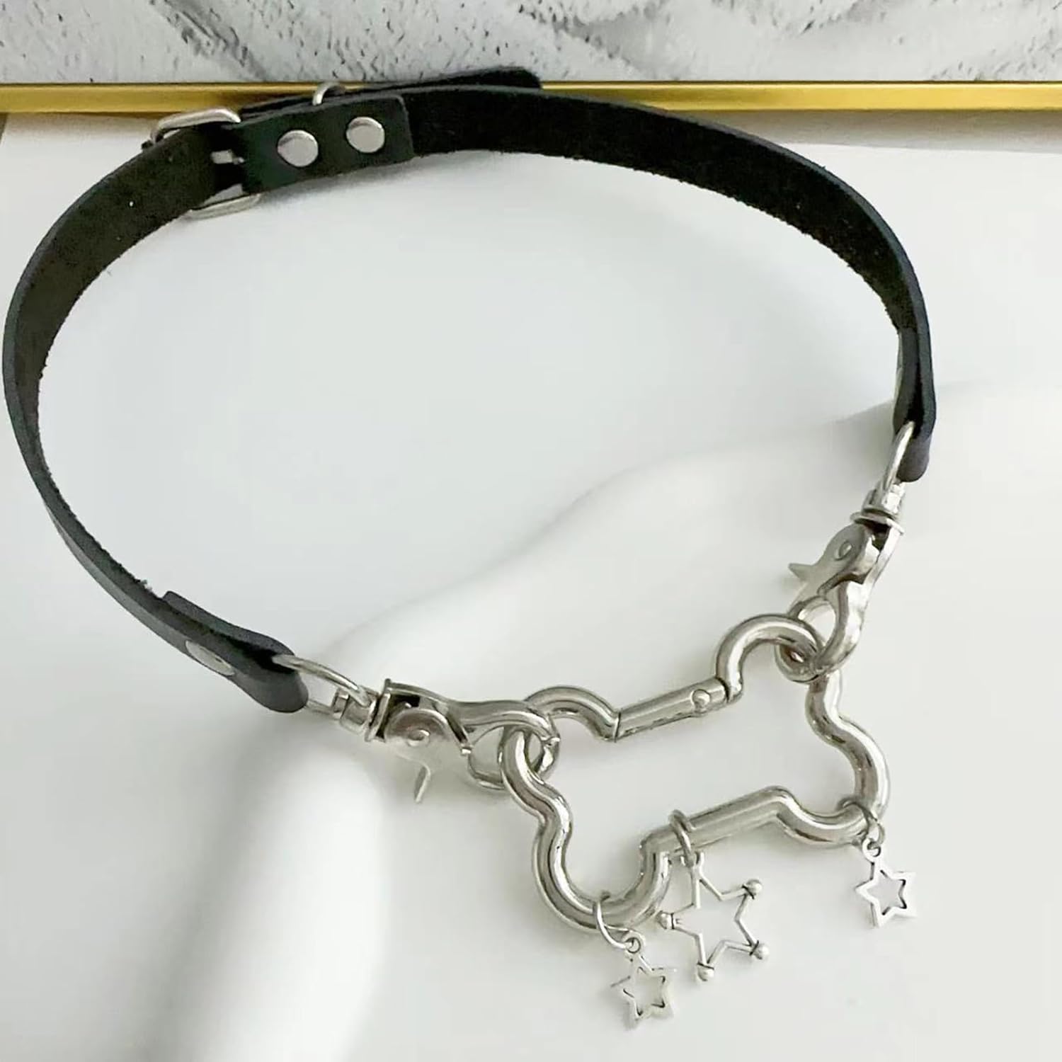 NUEAYMS Pentagrams Big Bone Leathers O Style Choker DIY Star Pendant Necklace for Women Punk Aesthetic Necklace Accessory - Image 2