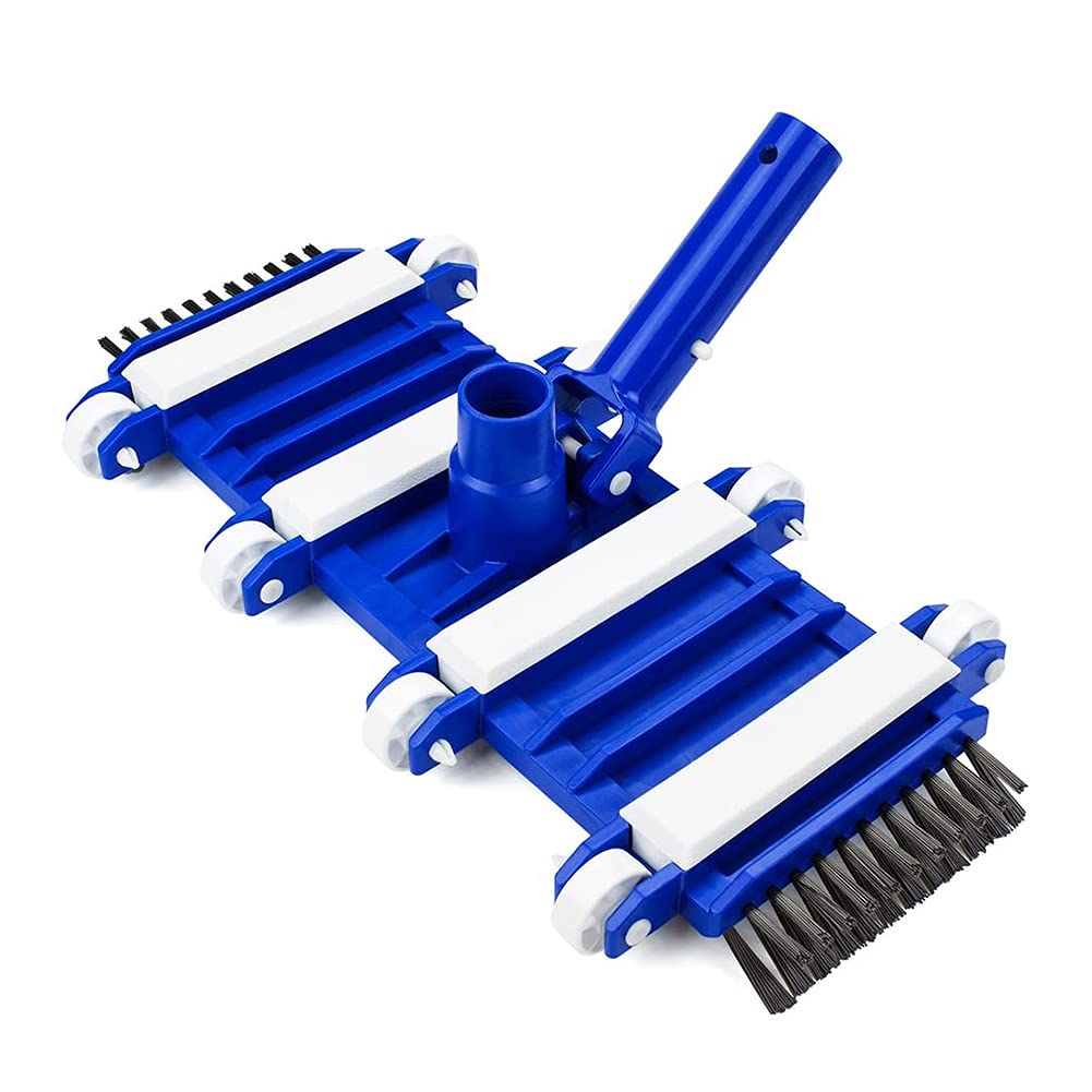 Swimming Pool Flexible Vacuum Head with Side Brushes Wheels, Cleaning Supplies & Maintenance Accessories for Above or Inground Swimming Pool or Hot Tub