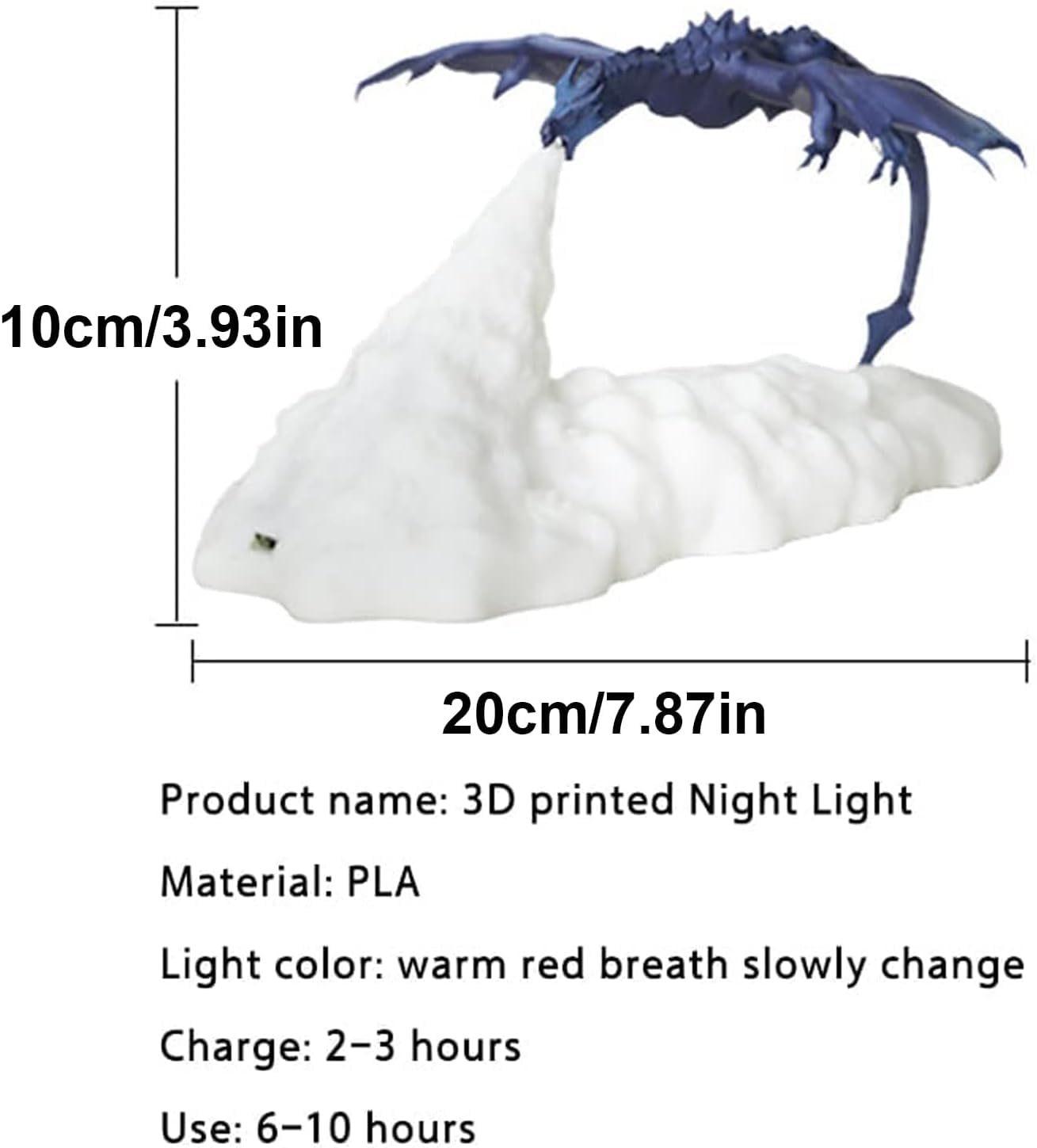 Unique Garçons veilleuse feu Dragon Lampe lumière 3D imprimé Dragon lumière Volcan Dragon Lampes Lampe de Chevet pour Enfants garçons Filles Veilleuse