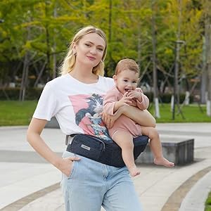 Sunnors Hip Baby Seat Carrier-Ergonomic Infant Carrier Waist Seat for Newborn to Toddler (0-36Months) Adjustable Waistband with Pockets