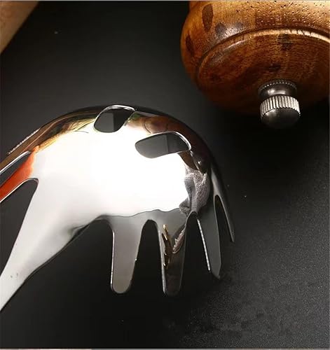 Miniatura 2 de Servidor de espagueti, tenedor, fideos, cuchara, drenajes, juego de 9.8 pulgadas, acero inoxidable, cómodo diseño de agarre, servidor de espagueti