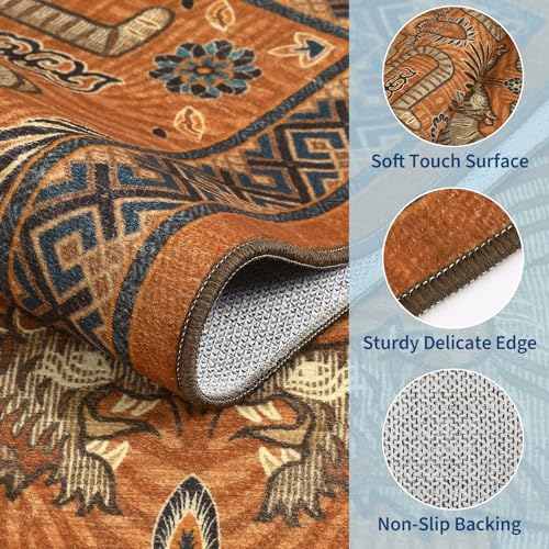 Tapete GarveeHome Boho Tiger 8x10 Lavable Antideslizante miniatura 4