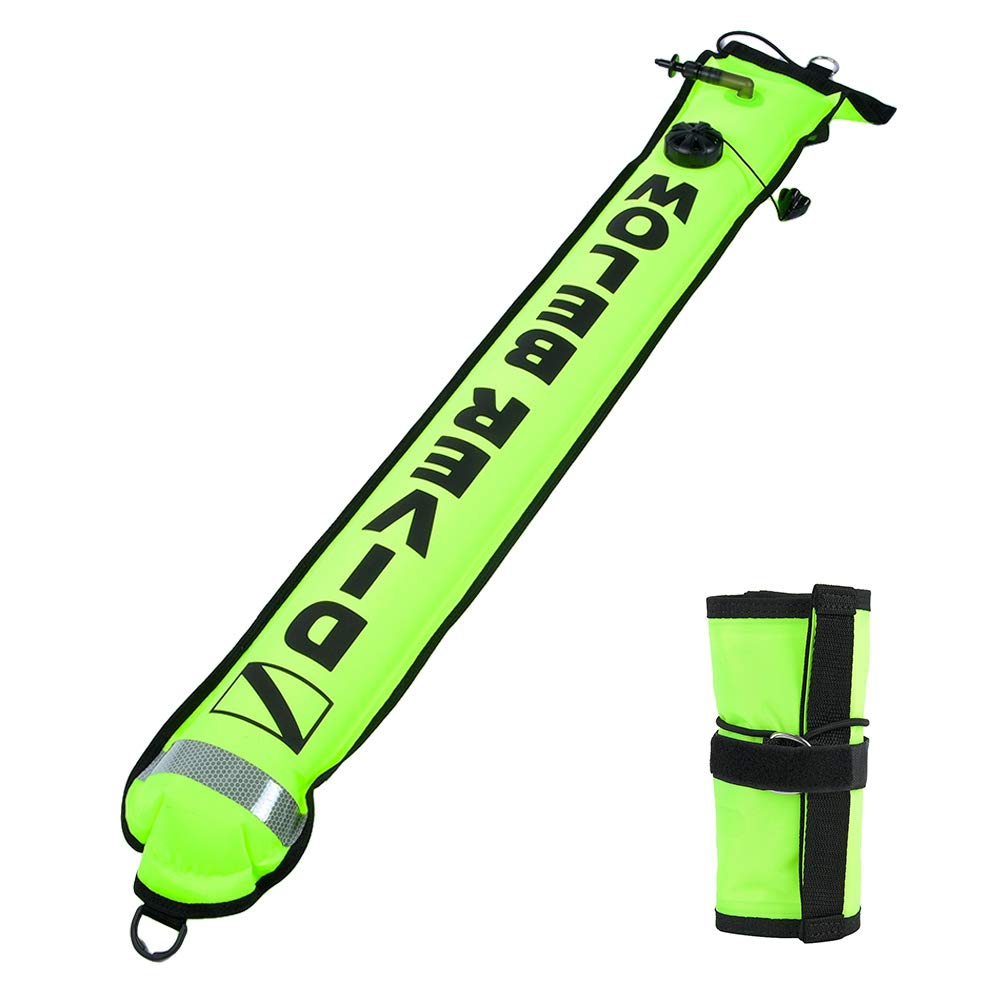 Keenso Boya de Marcador de Superficie de 4 pies, Marcador de Superficie Inflable de Marcador Boya de señal de Superficie SMB para Accesorios de Buceo