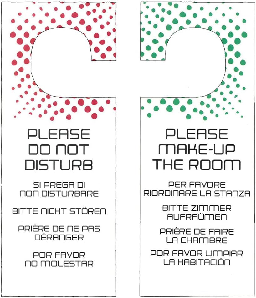 10 Cartelli Per Porta Hotel - 'Please Do Not Disturb' E 'Si Prega Di Aggiustare La Stanza', Plastica - Foto 7
