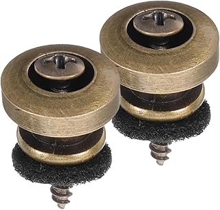 SUPVOX 2Pc Metal Guitar Strap Locks with Screws and Gasket, Security Strap Buttons for Electric, Acoustic and Bass Guitars, Easy Installation, Prevents from Falling (Bronze and Black)