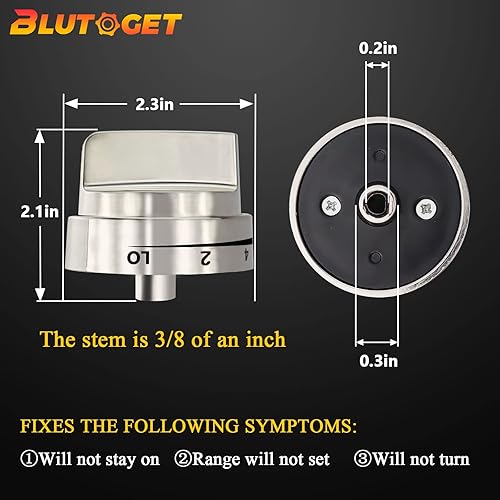 Miniatura 2 de Blutoget Perillas de estufa AEZ73453509 Lg Universal para estufas de repuesto para LRG3095STLDG3036ST AEZ72909008 AP5669773 1 año de garantía