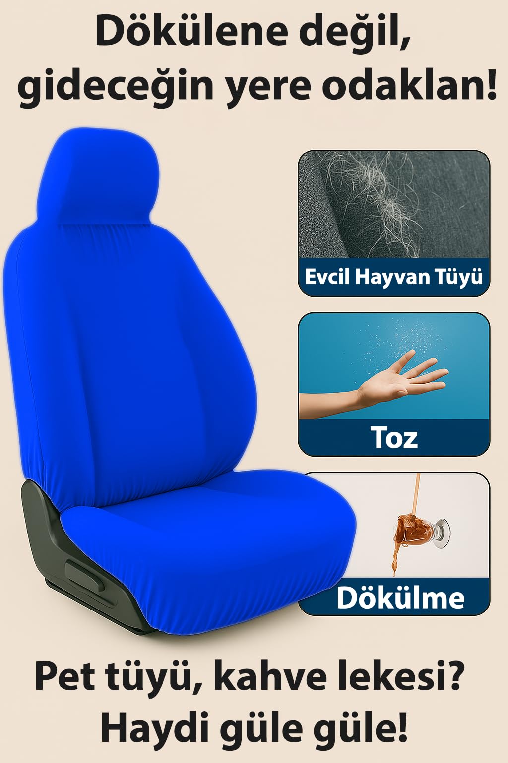 Arac koltugunu korurken tarzini yansit Skoda Yeti ile uyumlu oto koltuk kilifi burada Lacivert