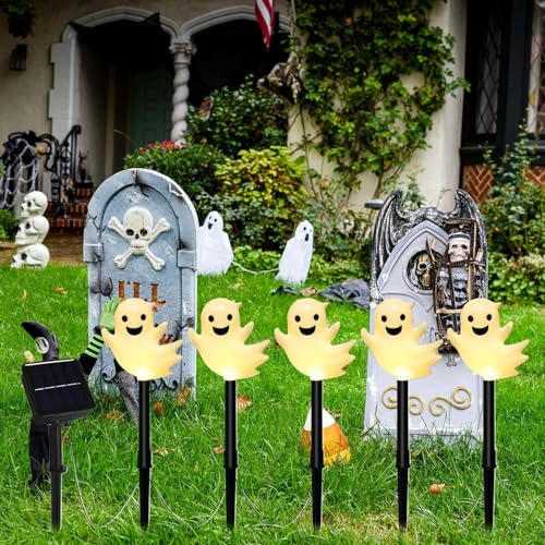 Luces de estaca de Halloween: decoración solar impermeable para evitar cables en el jardín 4