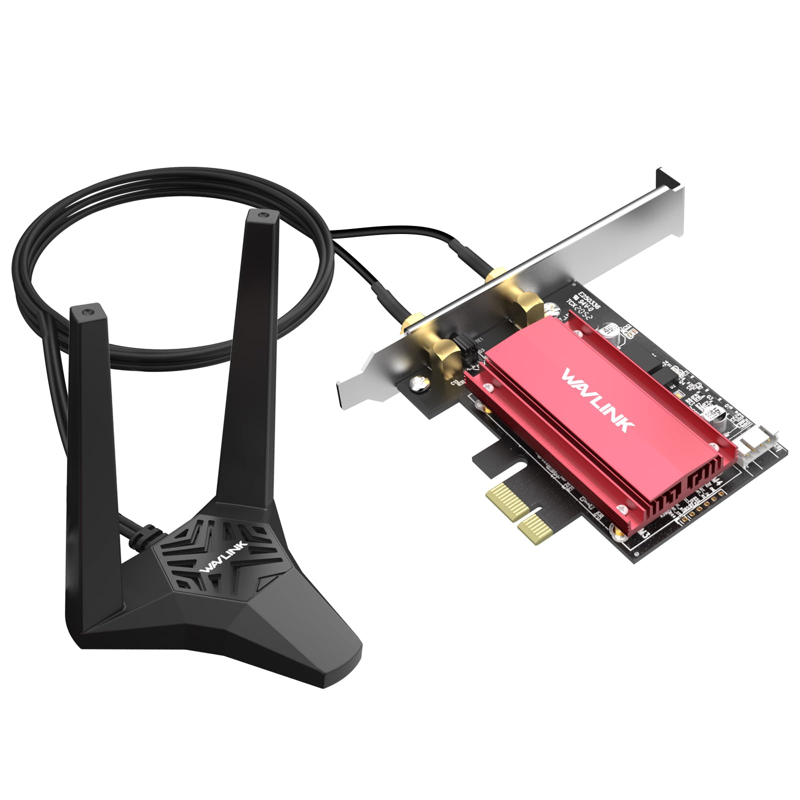 WAVLINK WiFi 6E AX5400M PCIe Netzwerkkarte, Tri-Band AX210 Wireless Adapter mit Bluetooth 5.3, MU-MIMO, WPA3, OFDMA, Low-Profile Bracket, Advanced Heat Sink, für Windows 11/10 PC
