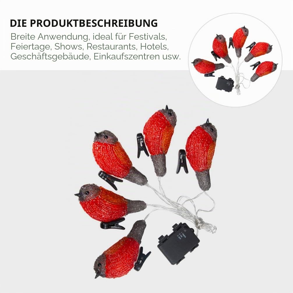 SOLUSTRE Wasserdichte Vogel Lichterkette Led Mini Dekoration Für Innen Und Außen Mit Kreativen Lichtakzenten Für Partys Und Feiertage