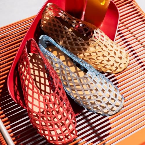 Geerta Jelly Mesh Ballet Flats for Women Clear Jelly Sandals Hollow Water Slides Slip on House Slippers Wide Lightweight Breathable No Slip Dressy Ballerina Shoes Summer Beach Party Cruise Vacation3