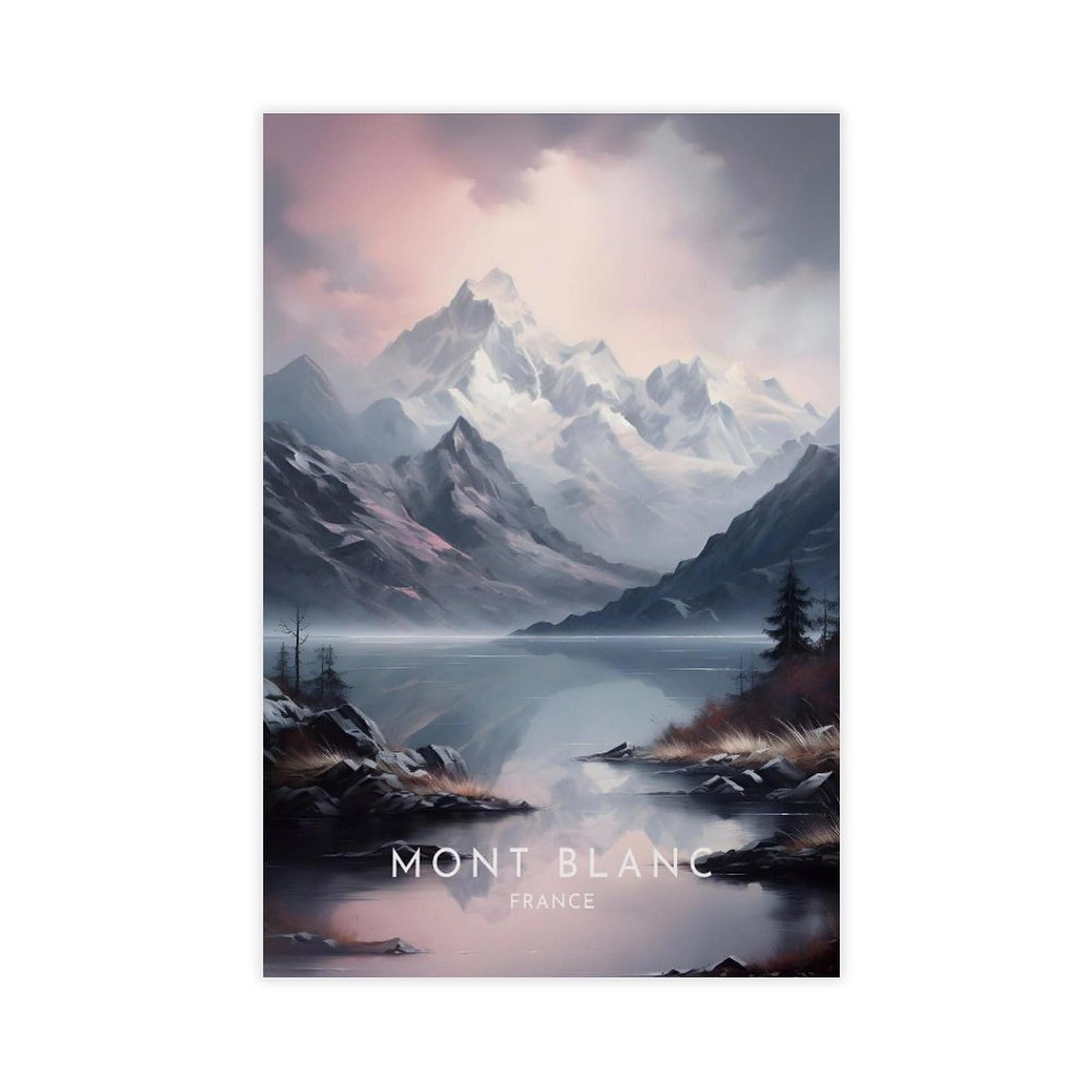 WLQZFRWV Mont Blanc Travel- France Canvas Poster Wall Art Decor Print Picture Paintings for Living Room Bedroom Decoration 12x18inch(30x45cm)