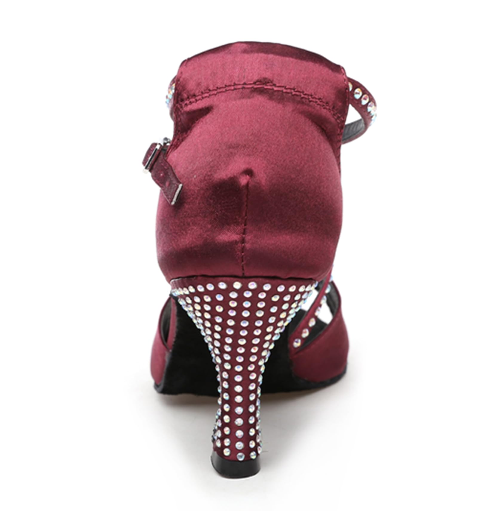 ZengyeZoo Dance Shoes Latin for Women 3 inch Heel Ballroom Dancing Wedding Party Sandals X037 Burgundy US 8.5