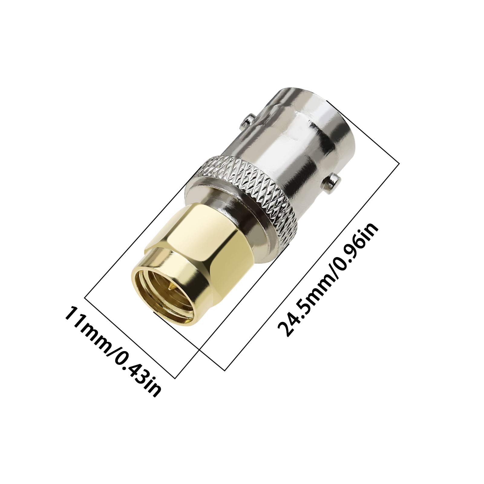 Connettore Adattatore Connettore BNC Femmina A SMA Maschio - 1:1, Diritto, Perfetto Per Cavi Video/audio RF Adattatore Bnc Femmina A Sma Maschio - Foto 3