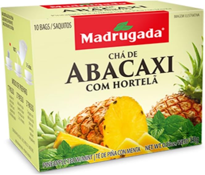 Pineapple Mint Tea Gluten and Caffeine Free from Brazil 10 Bags