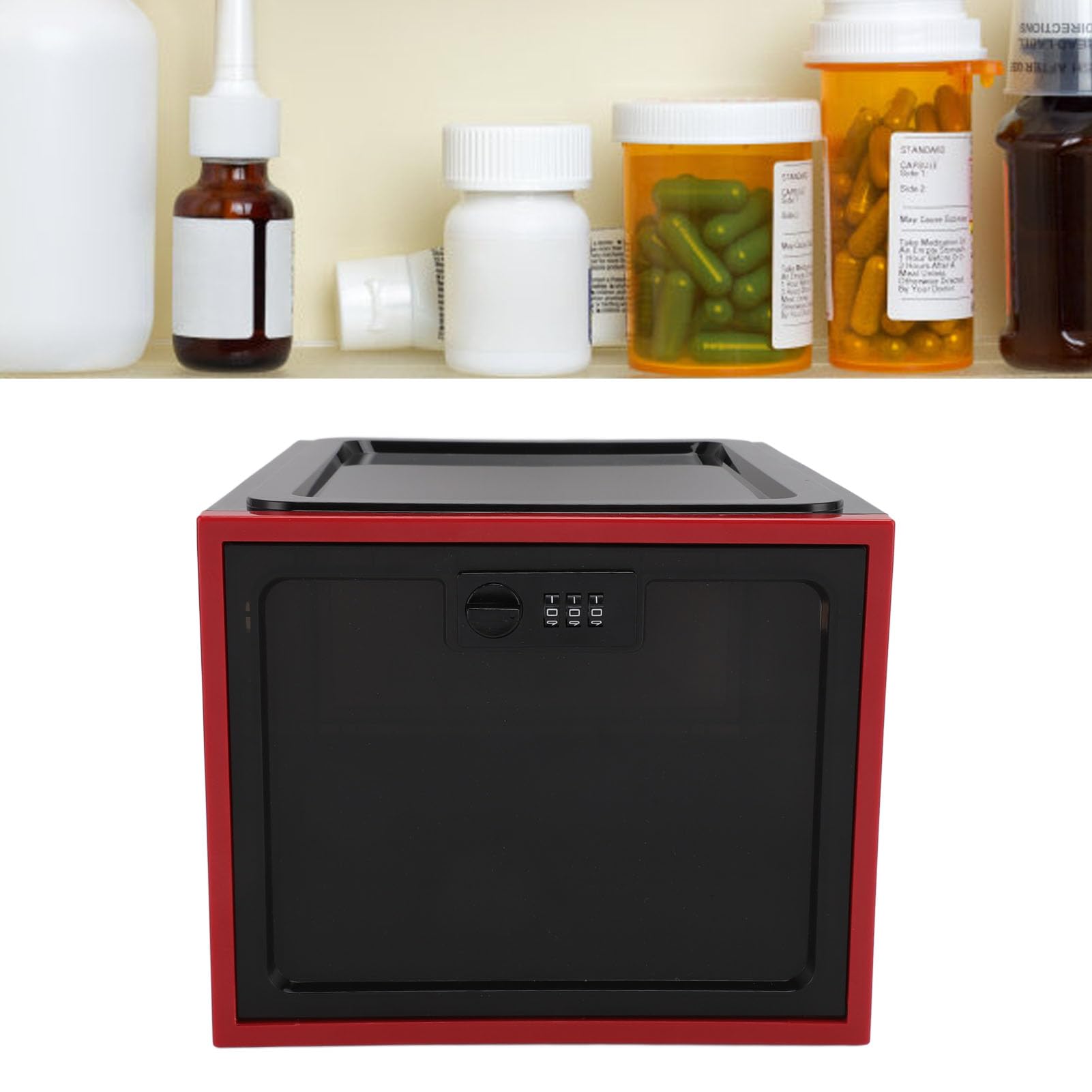 Medikamenten-Schließbox für Lebensmittel, Medikamente, Technik, abschließbare Aufbewahrungsbox mit 3-stelligem Zahlenschloss für Zuhause, Schlafsäle, Büro, Snacks, Telefon, Tablet