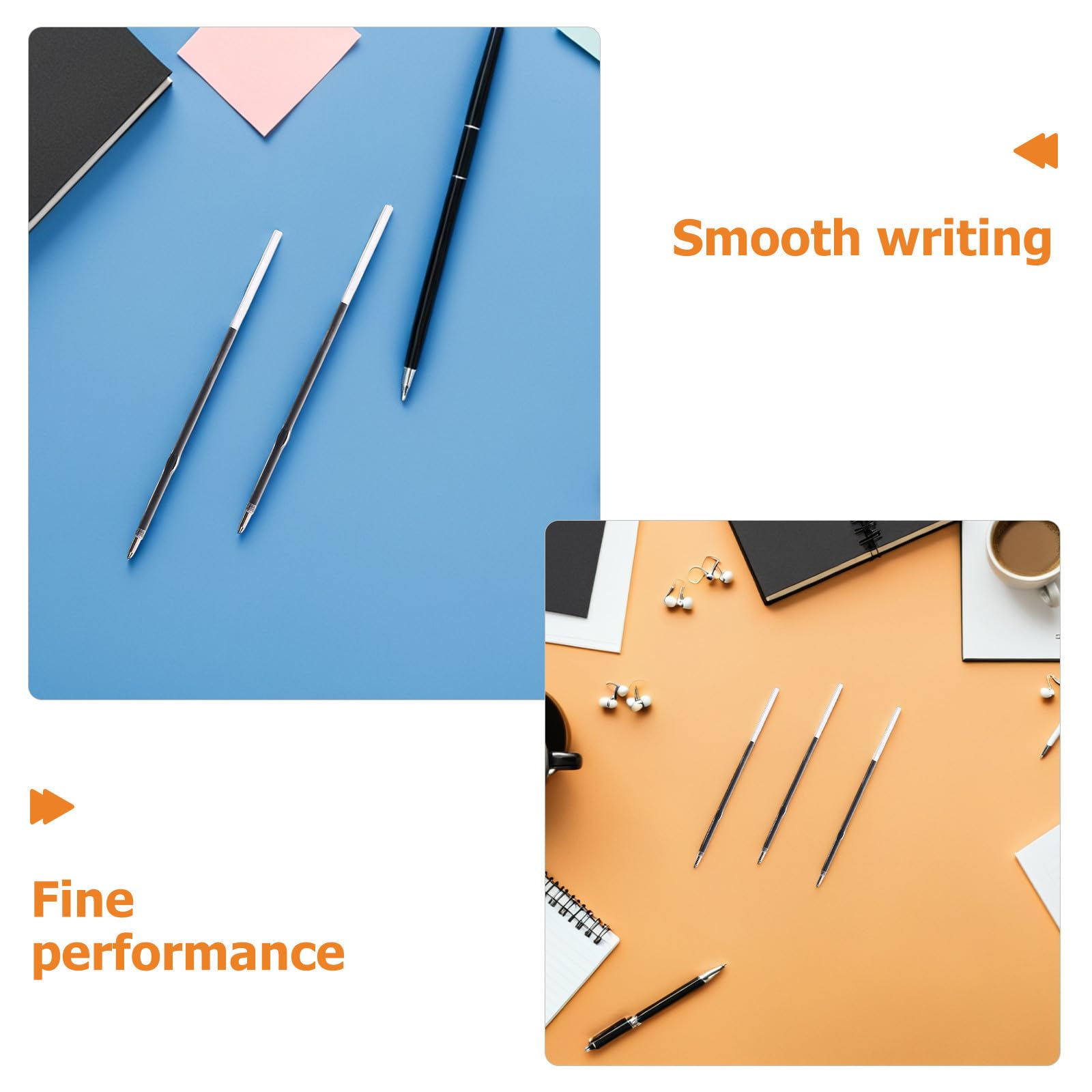 Uonlytech Recharges de stylo à bille noires : 600 pièces : recharge d'encre rétractable remplaçable de 0,7 mm – Fournitures d'écriture pour le bureau, l'école et la maison.