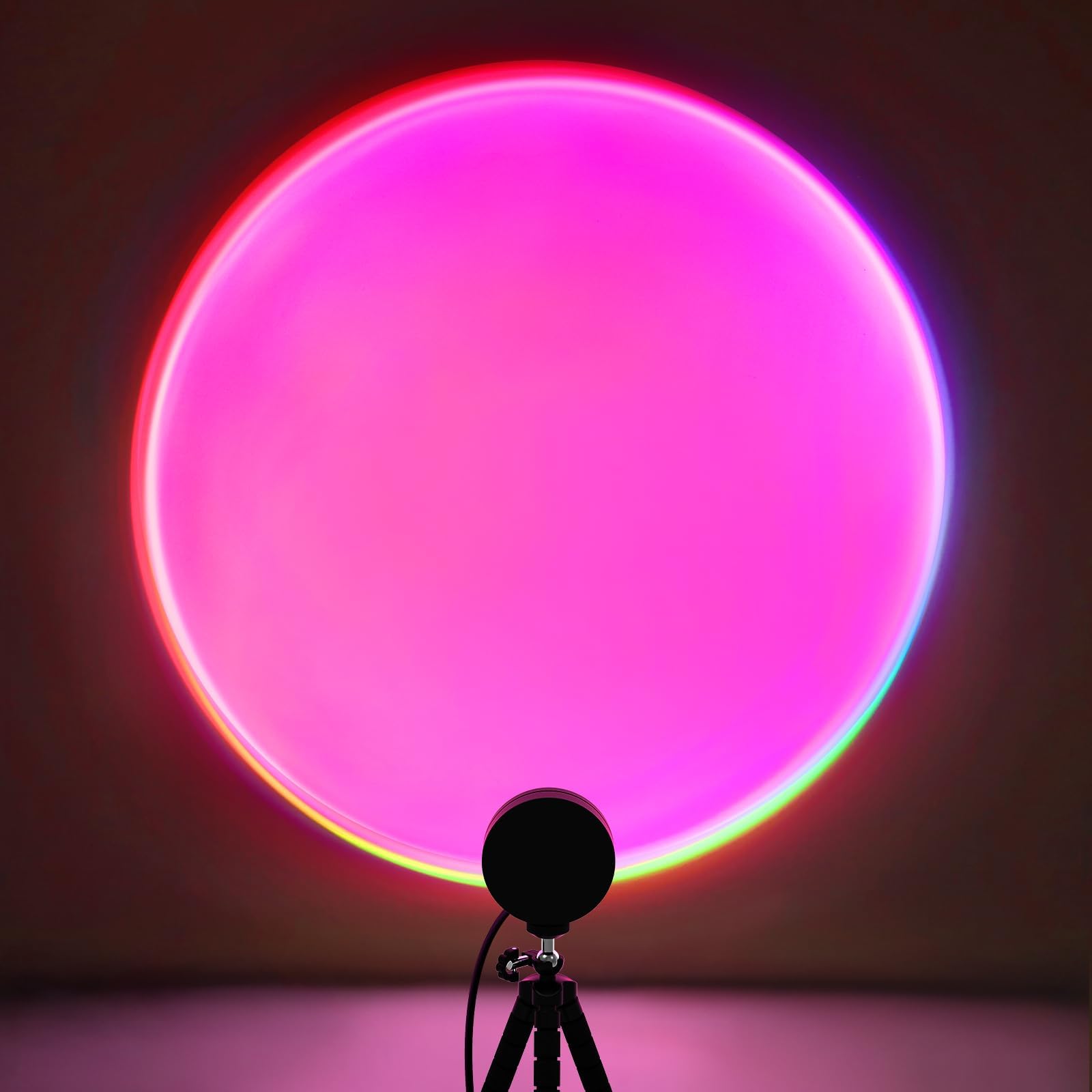 Sunset Projection Lamp, 180 Degree Rotation Rainbow Projection Lamp Led Light, Romantic Visual HD Crystal Lens Sunset Night Light Projector for Party Bedroom Decor (Rainbow)