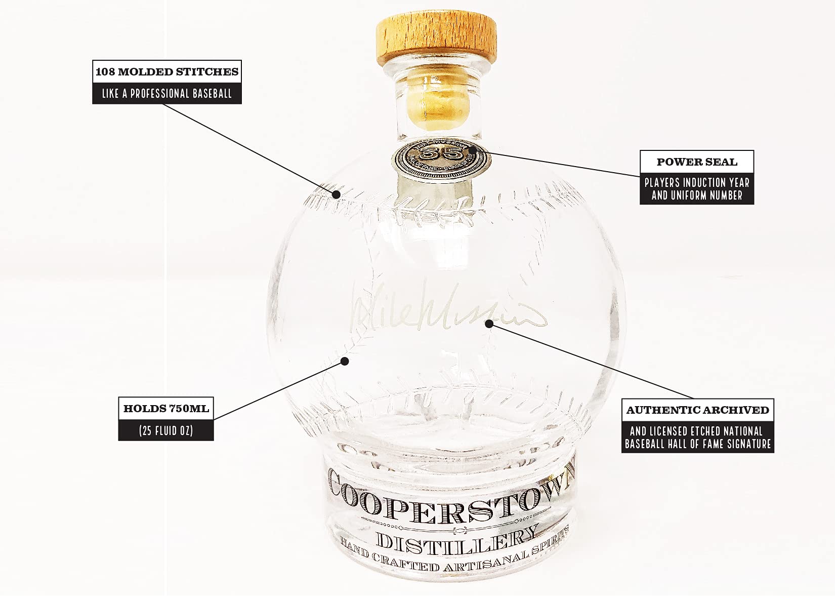 Cooperstown Distillery Mike Mussina National Baseball Hall of Fame Licensed Engraved Signature Series Decanter | 750mL