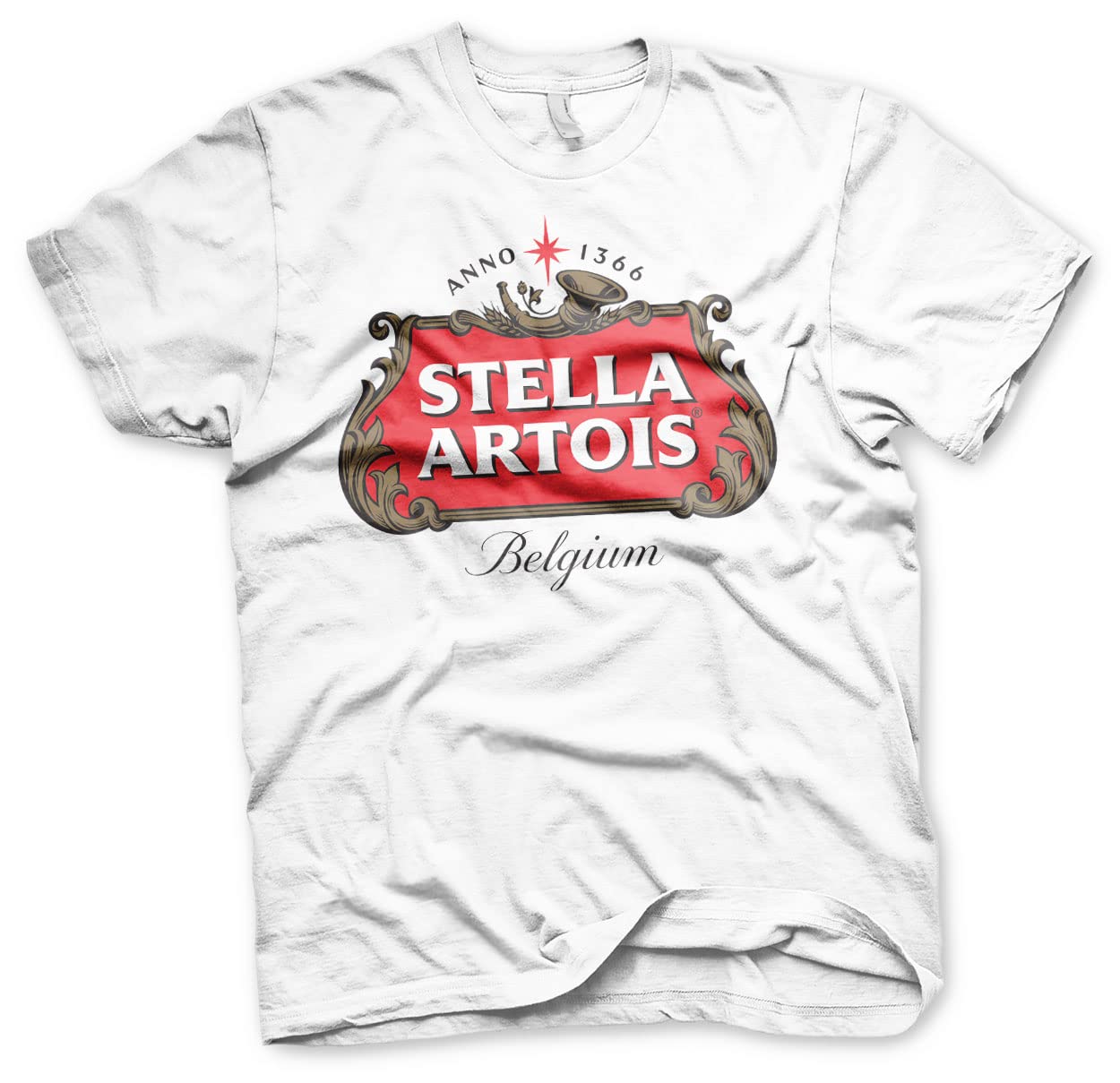 Stella ArtoisOfficially Licensed Belgium Logo Mens T-Shirt (White)
