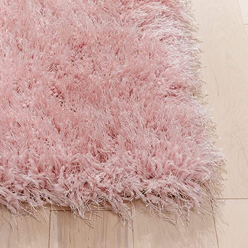 Image of F & B RUGS ; SUPERIOR QUALITY PRODUCTS Firoz and Brothers Handwoven Super Soft Indoor Modern Shag Microfibre Silky Fluffy Smooth 2x6 feet Peach