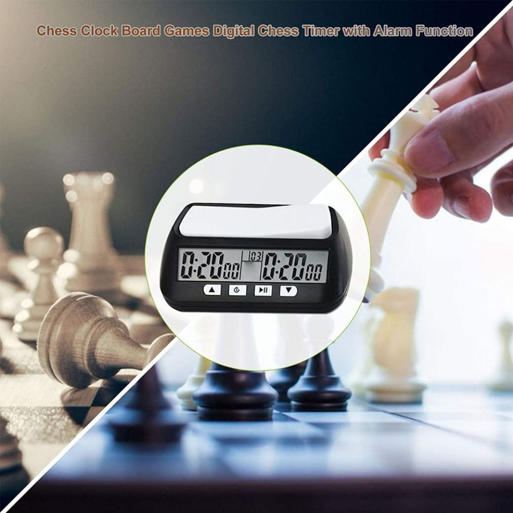 Reloj de ajedrez Cuenta atrás Digital Funciona con Pilas Función de Memoria multimodo Temporizador Almohadilla a Prueba de Golpes Relojes electrónicos para ajedrez Weiqi Chino, sin batería