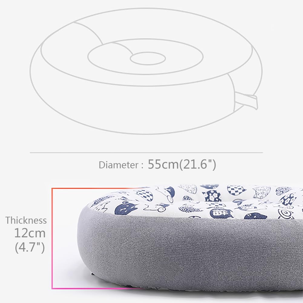 cuscini, Meditazione rotonda | Cuscino for seduta confortevole con imbottitura in cotone PP | for morbido, ergonomico e resistente(A,55cm(21.6in))