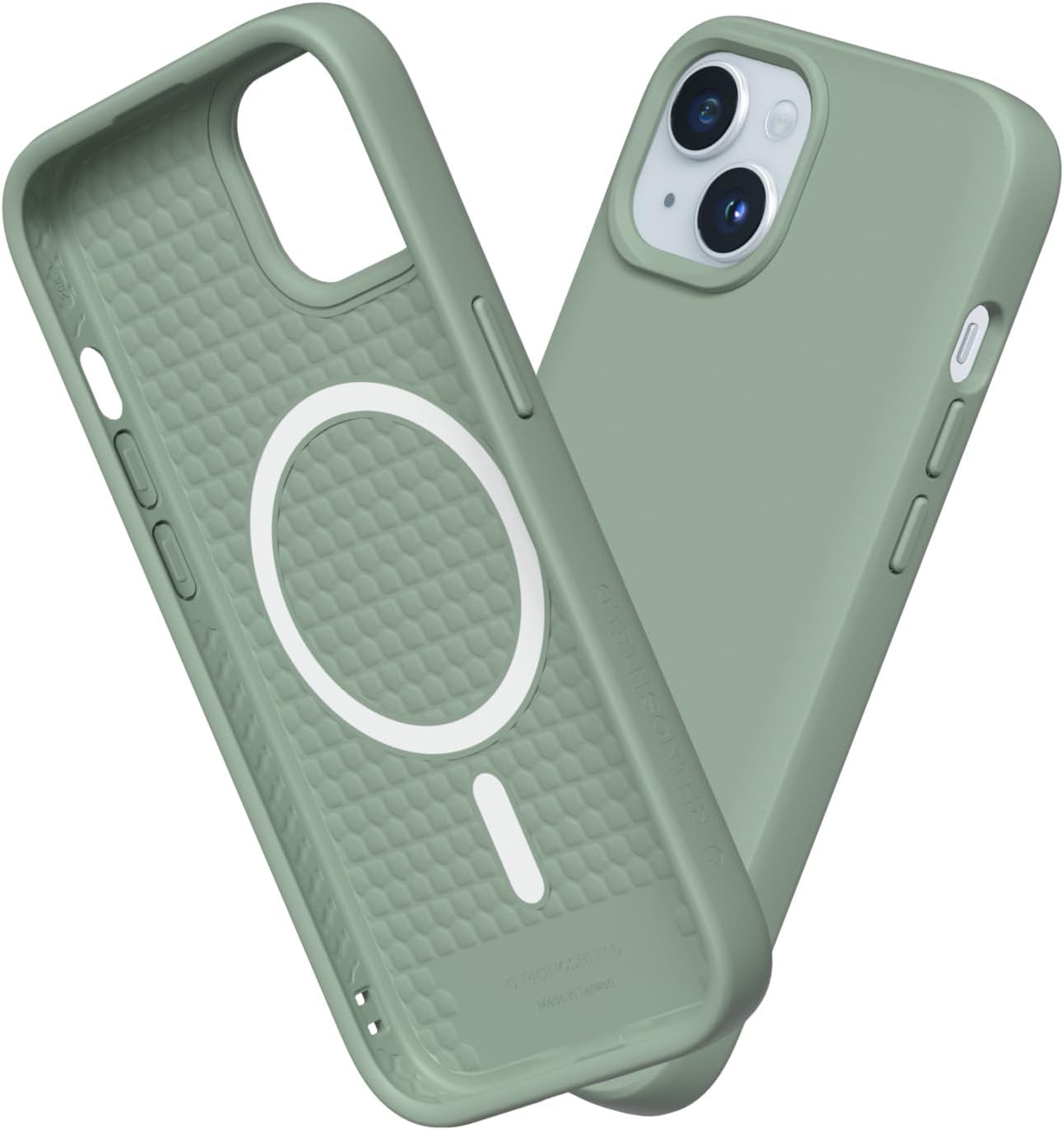 RhinoShield SolidSuit Case Compatible with Magsafe for [iPhone 15] | Shock Absorbent Slim Design Protective Cover with Premium Matte Finish 3.5M / 11ft Drop Protection - Sage Green