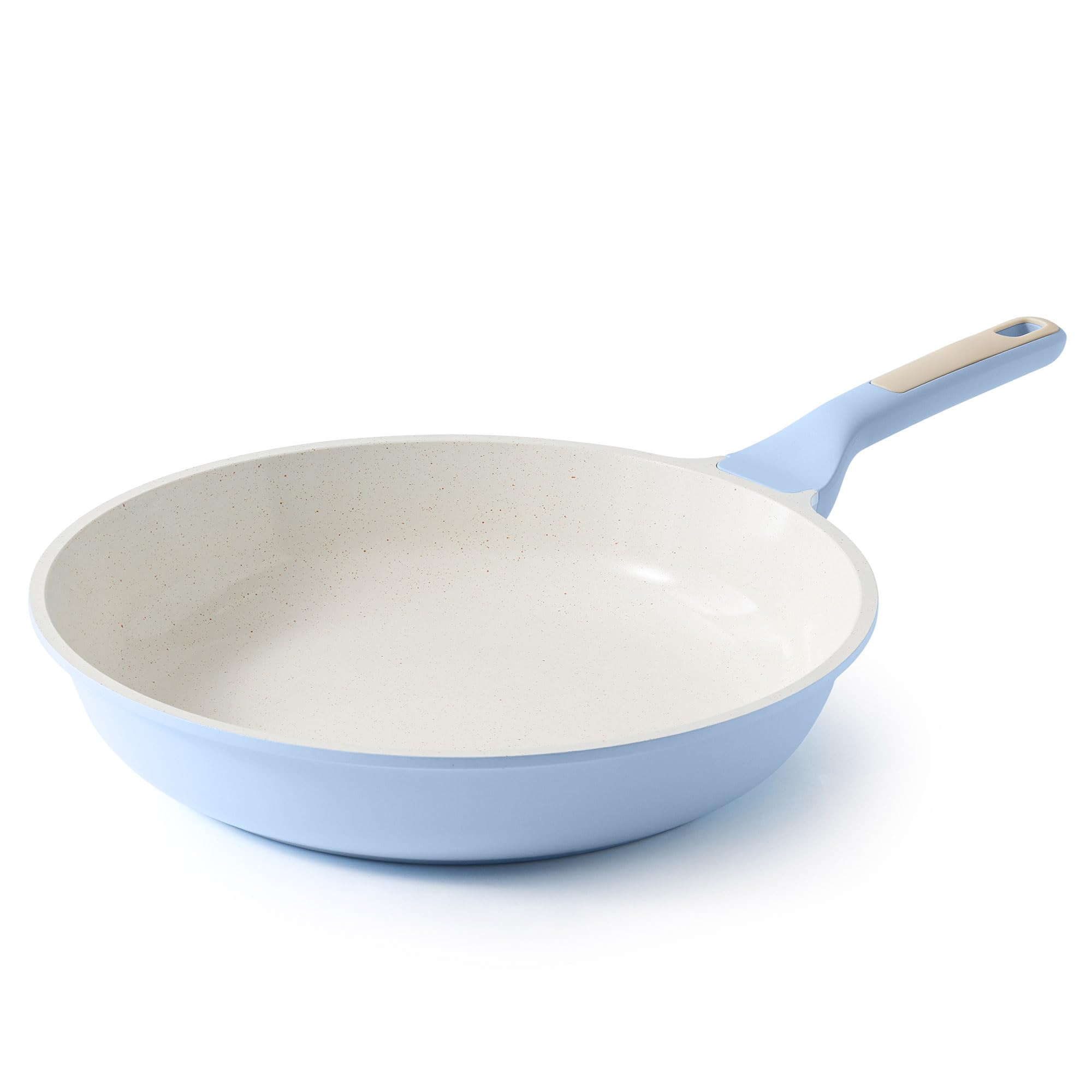 SENSARTE Nonstick Ceramic Frying Pan 9.5-Inch, Healthy Non Toxic Skillet, Induction Compatible Omelet Pan with Heat Resistant Handle, PFAS-Free, Blue