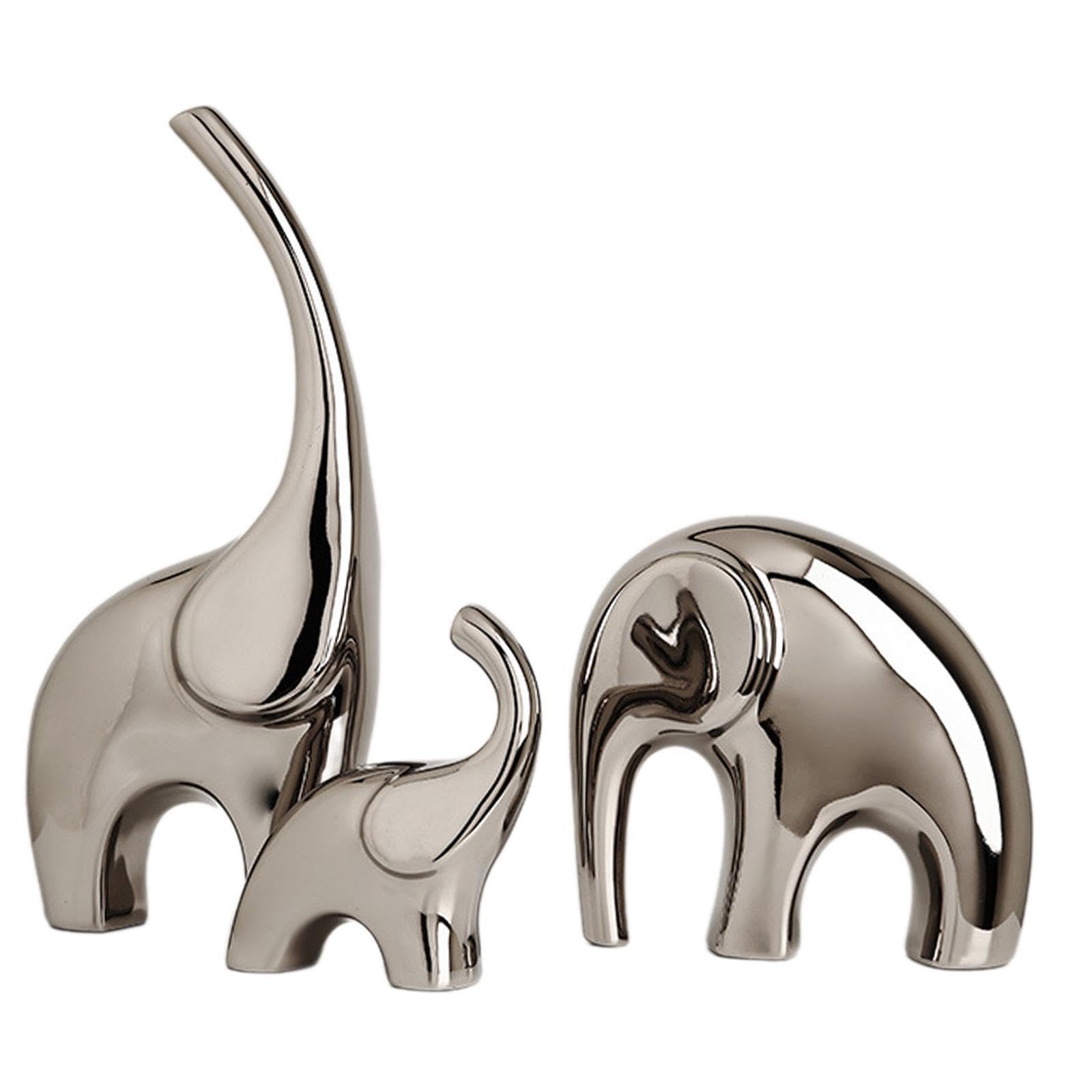 TWISAXC Lifelike Elephant Collection Modern Ceramic Decor For Home Living Room Family Elephants Statue Is Made Of Ceramic Elephant Statues Figurines Decor