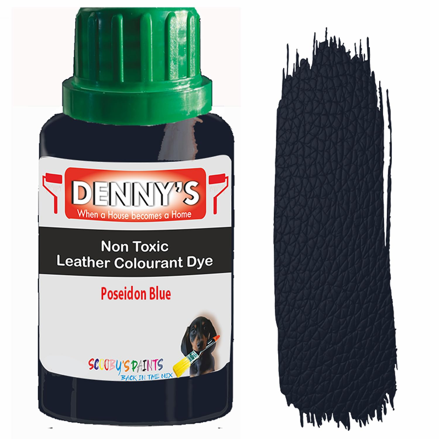 All in One Leather Colourant Self Seal Leather Dye Repair Paint for Furniture, Sofas, Car Seats (Poseidon Blue, 100ml Bottle)