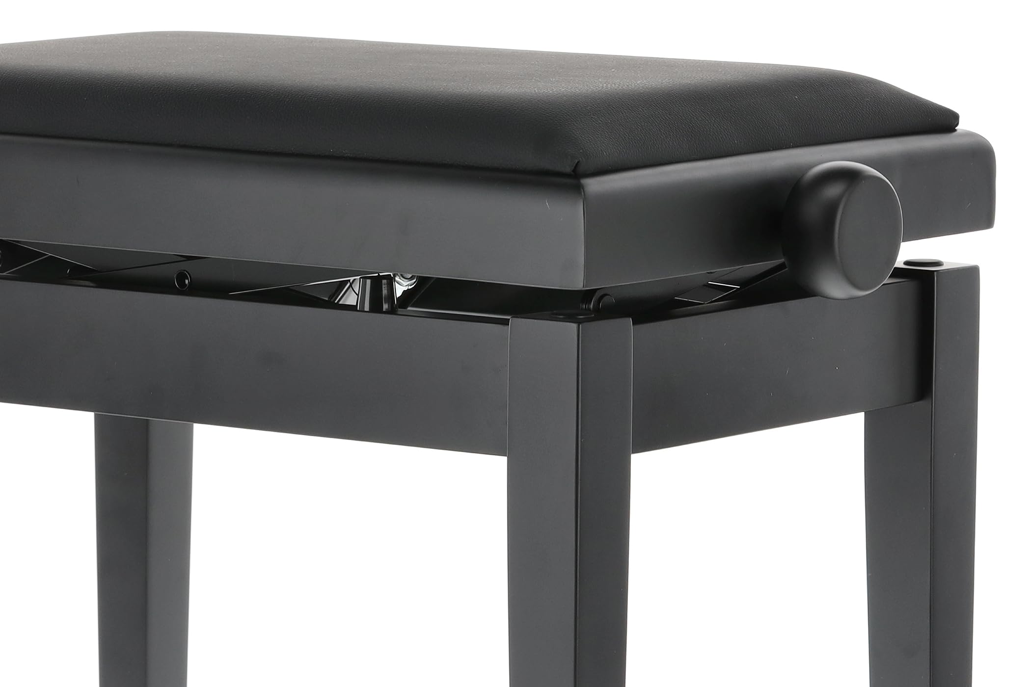 GEWA Pianobank Deluxe Autolift mit komfortabler Höhenverstellung, Massivholz, Schwarz matt, Sitzbezug Vinyl Schwarz
