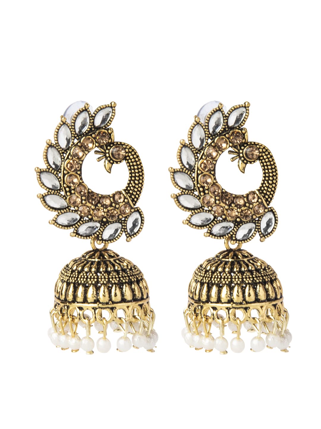 Shining Jewel - By Shivansh Brass with Kundan Traditional Earrings for Women, White (B09LLQJK6B) Amazon Price History, Amazon Price Tracker