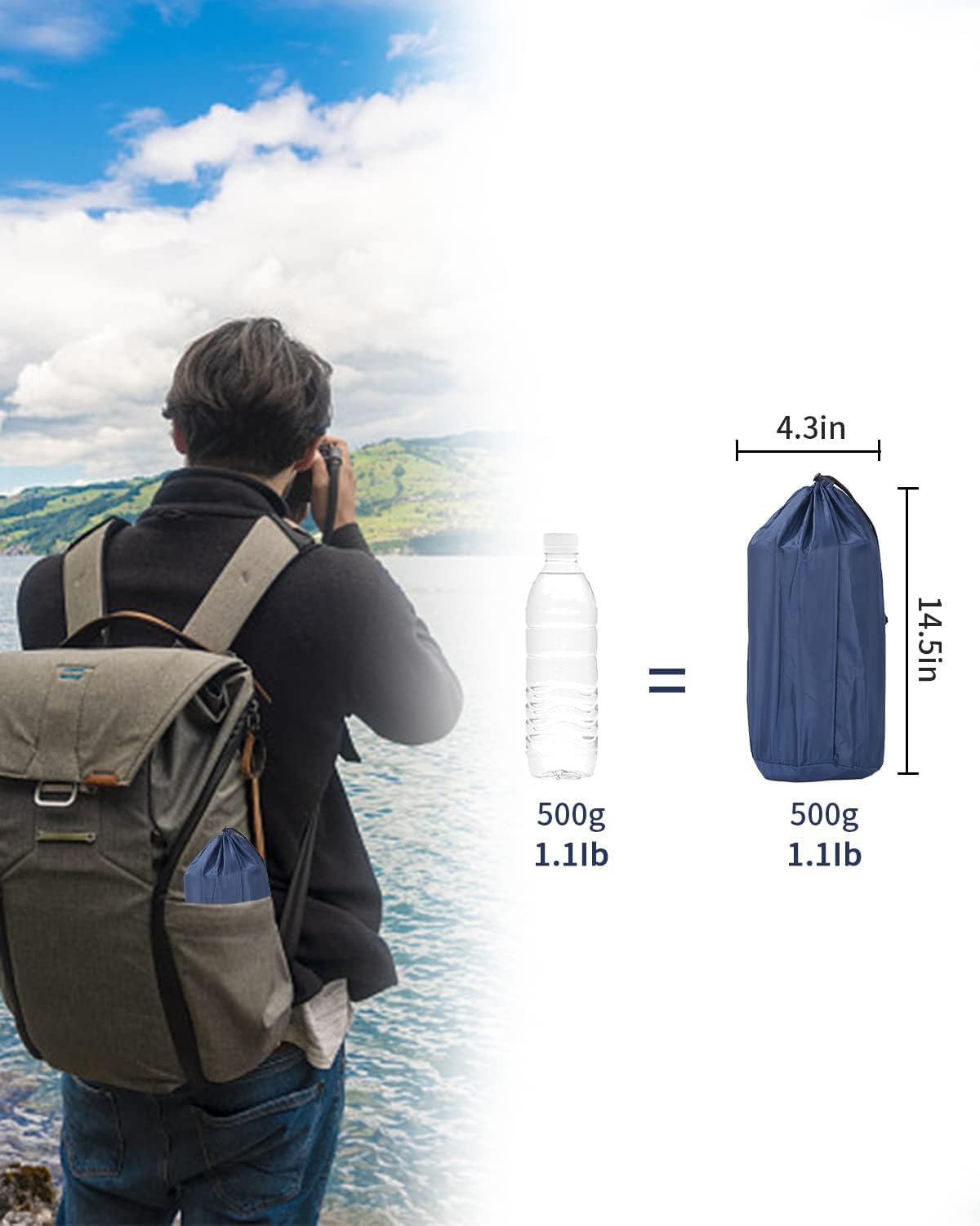 Matelas de Camping, Ripstop, Matelas Camping Autogonflant, Tapis de Couchage avec Oreiller et Pompe à Pied, Anti-Fuite, étanche, Matelas Gonflable pour Camping, Voyage, Randonnée,196*68*8cm