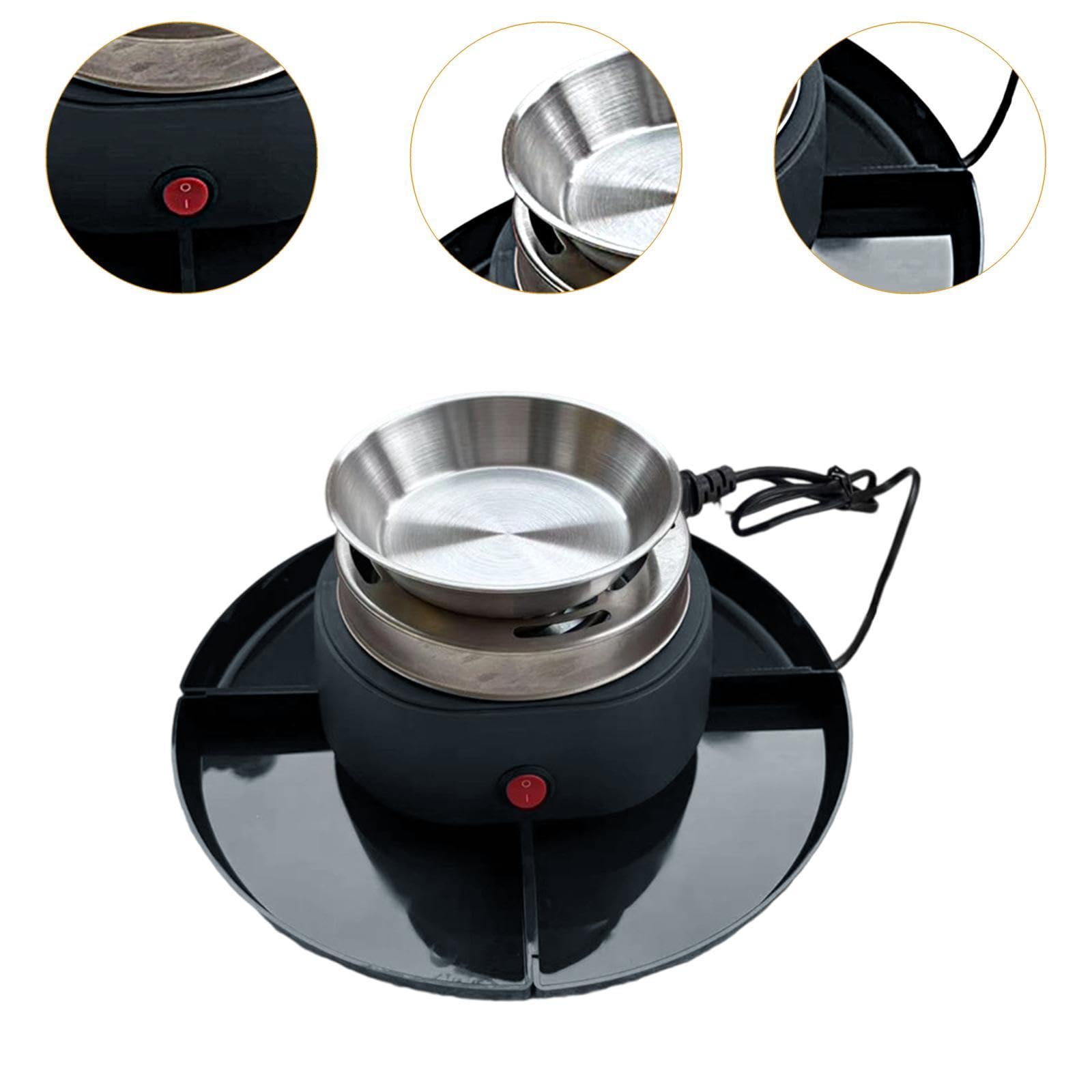 Máquina Eléctrica para Hacer S'mores Como Estación de Postres Y Juego de Fondue Asador con Olla para Fondue de Queso para Juegos Seg, Negro, tal como se describe