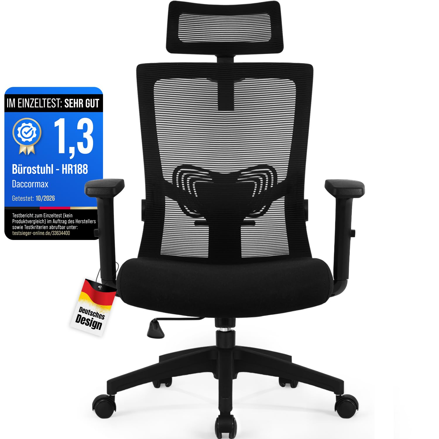 Daccormax Bürostuhl Ergonomisch — Schreibtischstuhl mit Verstellbarer