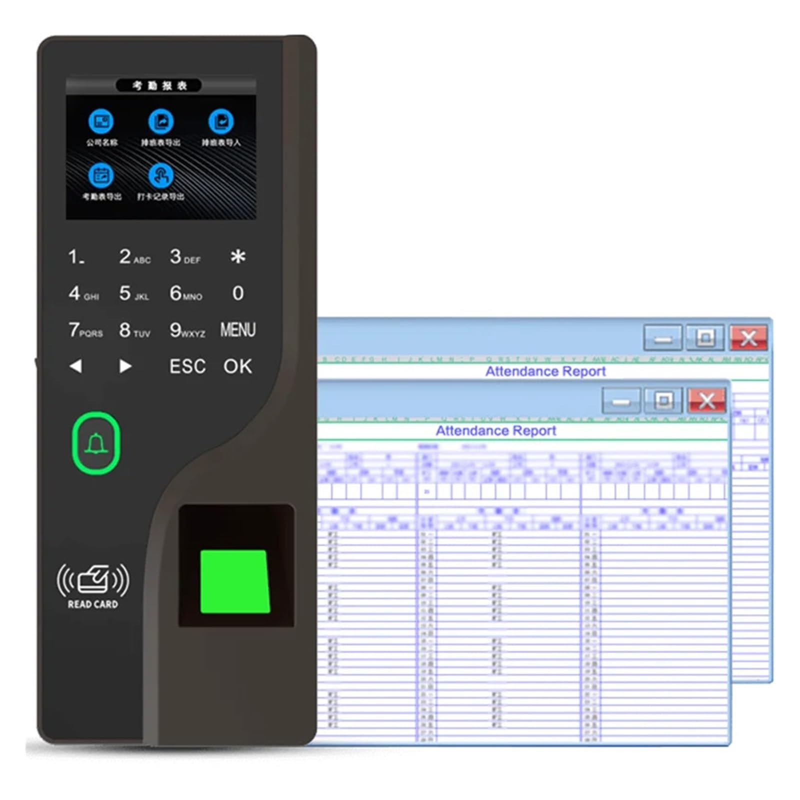 2.4 Software for presenze con orologio for impronte digitali Password cloud Controllo accessi RFID Scanner for impronte digitali Presenza di impronte digitali for dipendenti Per uffici, fabbriche, hot
