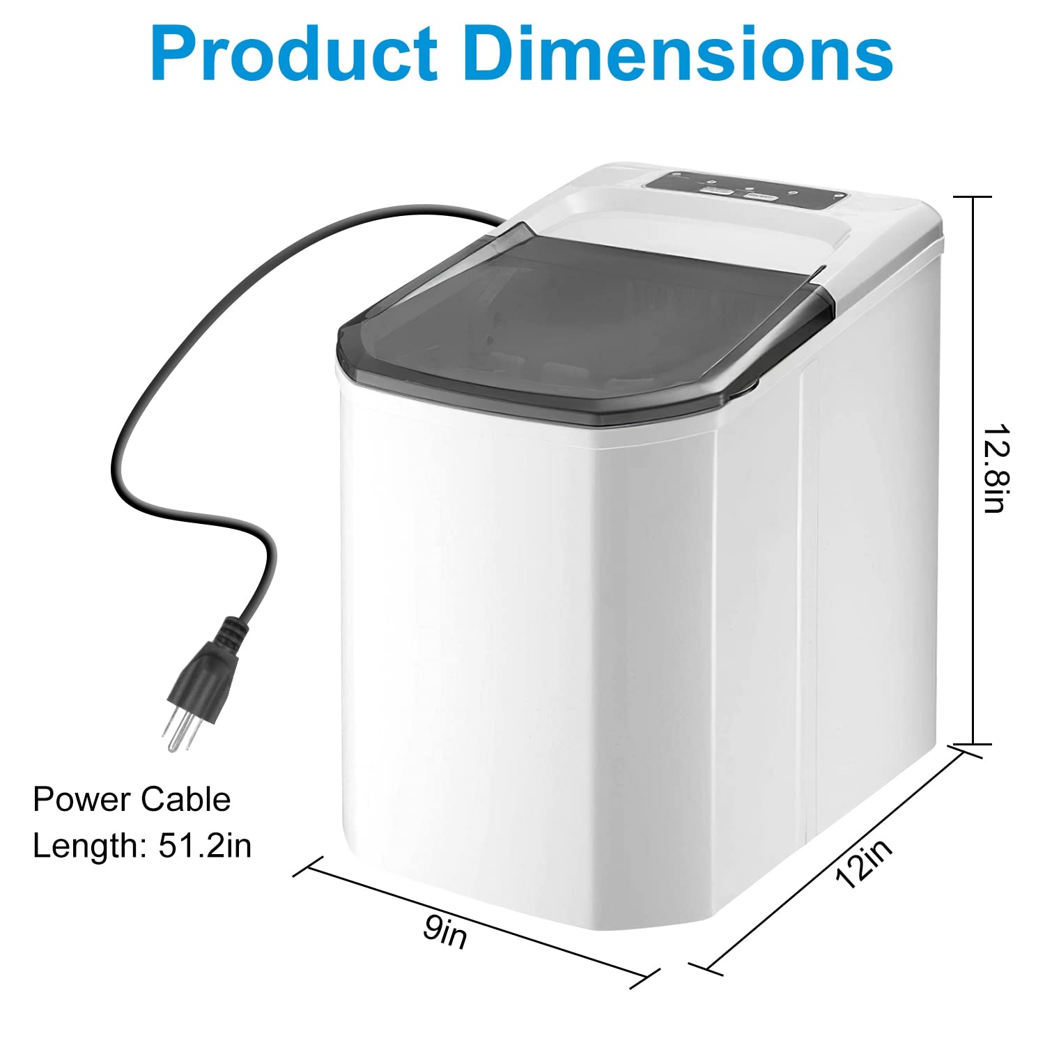 Imountek Ice Maker Countertop With Ice Scoop And Basket, Self-Cleaning Max 33lbs Per 24hrs Countertop Ice Machine, Bullet-Shaped Ice Portable Ice Maker For Home, Kitchen, Office, Party, Bar And RV on Fridge.com - View 6