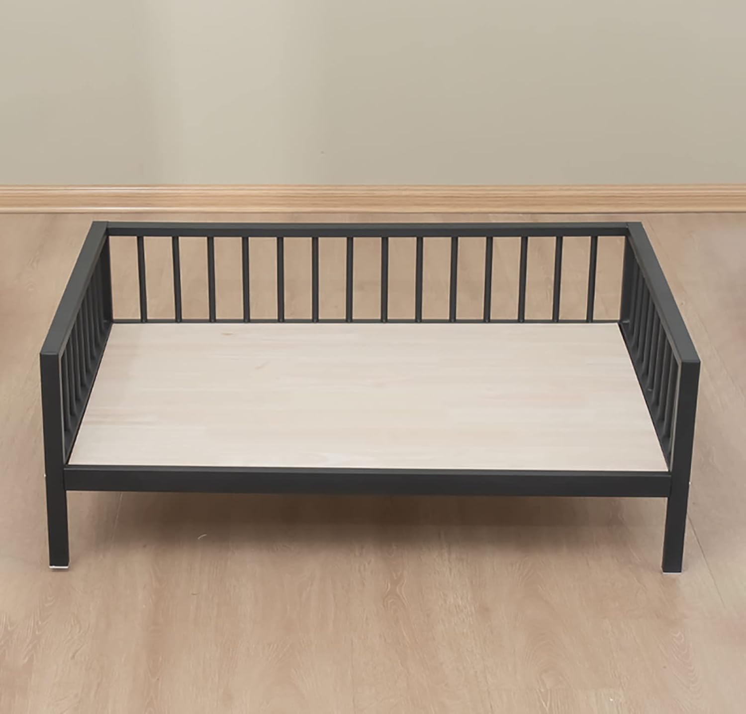 Pet Bed Black Large Raised Pet Sofa with Wooden Bed Board, Indoor Heavy Duty Elevated Cat Couch, for Orthopedic Joint Relief, Older Dogs (Size : S-68x46x15cm/26.8x18.1x5.9in) ()