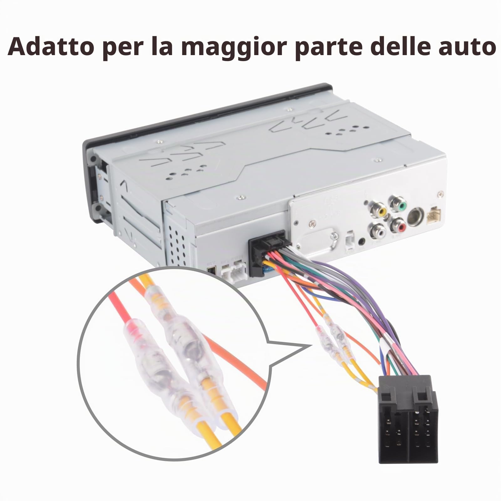 Autoradio singolo DIN con schermo a scomparsa, CarPlay wireless e Android Auto, autoradio con touchscreen a scomparsa e qualità audio di livello OEM, Bluetooth, FM RDS